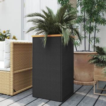 Planter Black 40x40x80 cm | Durable Poly Rattan Design