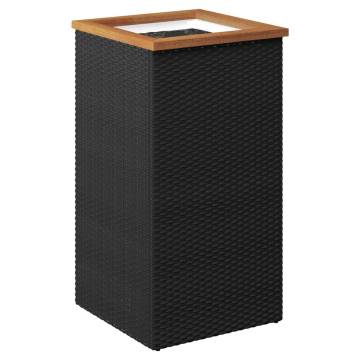 Planter Black 40x40x80 cm | Durable Poly Rattan Design