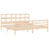 Solid Wood Bed Frame with Headboard 200x200 cm - HipoMarket