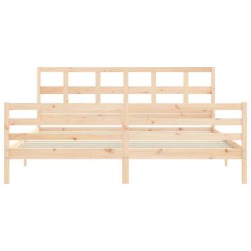 Solid Wood Bed Frame with Headboard 200x200 cm - HipoMarket