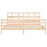 Solid Wood Bed Frame with Headboard 200x200 cm - HipoMarket