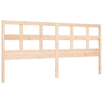 Solid Wood Bed Frame with Headboard 200x200 cm - HipoMarket