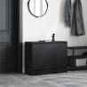 Compact Black Shoe Cabinet | Engineered Wood | Hipomarket