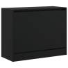 Compact Black Shoe Cabinet | Engineered Wood | Hipomarket