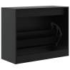 Compact Black Shoe Cabinet | Engineered Wood | Hipomarket