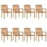 Stacking Garden Chairs 8 pcs Solid Teak Wood Quantity in Package 8 Number of 1 