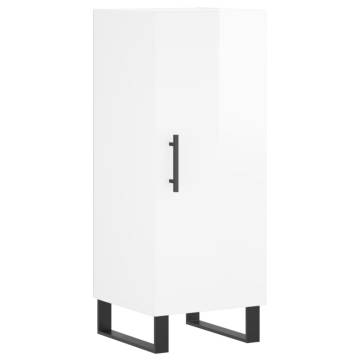 Stylish Highboard High Gloss White | 34.5x34x180 cm