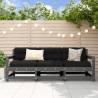 3 Piece Garden Lounge Set Grey Solid Wood Pine Colour grey pine Quantity in Package 1 Model 2x corner + middle 