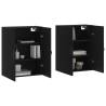 Wall Mounted Cabinets - 2 pcs Black Engineered Wood | Hipo Market