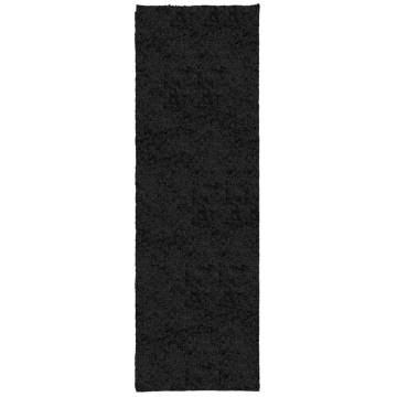 PAMPLONA Shaggy Rug - High Pile Modern Black 80x250 cm