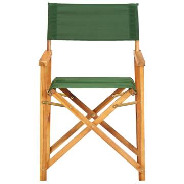 Stylish Director's Chair in Solid Acacia Wood - Green