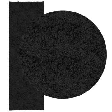 PAMPLONA Shaggy Rug - High Pile Modern Black 80x250 cm