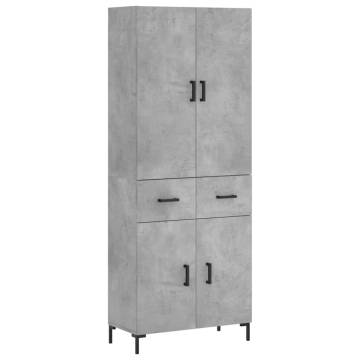 Stylish Highboard Concrete Grey - 69.5x34x180 cm | Hipo Market