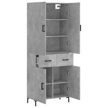 Stylish Highboard Concrete Grey - 69.5x34x180 cm | Hipo Market