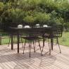 5 Piece Garden Dining Set Black Poly Rattan Colour black Size 140 cm table length Number of 4 