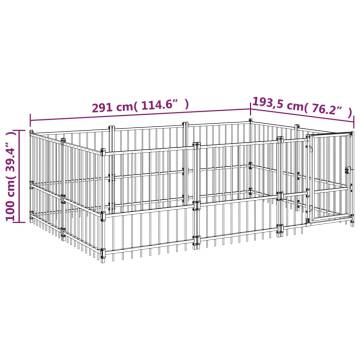 Outdoor Dog Kennel Steel 5.63 m² - Safety & Comfort