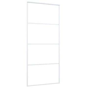 Sliding Door Frosted ESG Glass & Aluminium 90x205 cm White