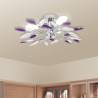 Ceiling Lamp White & Purple Acrylic Crystal Leaf Arms 3 E14 Bulbs Colour purple Size 45 x 15 cm Quantity in Package 1 Bulb Quantity 