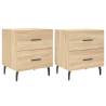 2 pcs Bedside Cabinets in Sonoma Oak - Modern Design