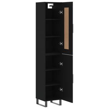 Highboard Black 34.5x34x180 cm - Stylish Engineered Wood