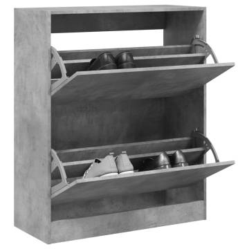 Shoe Cabinet Concrete Grey 80x34x96.5 cm | Hipomarket UK