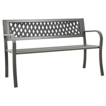 Stylish 125 cm Steel Grey Garden Bench for Your Outdoor Space