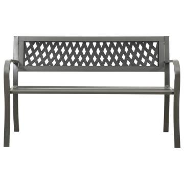 Stylish 125 cm Steel Grey Garden Bench for Your Outdoor Space