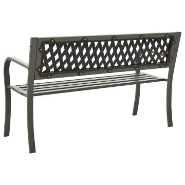 Stylish 125 cm Steel Grey Garden Bench for Your Outdoor Space