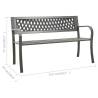 Stylish 125 cm Steel Grey Garden Bench for Your Outdoor Space