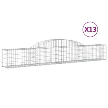 Arched Gabion Baskets - 13 pcs Galvanised Iron | HipoMarket