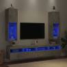 Stylish TV Cabinets with LED Lights - 2 pcs Concrete Grey