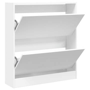 Shoe Cabinet White 80x21x87.5 cm | Space-Saving Storage