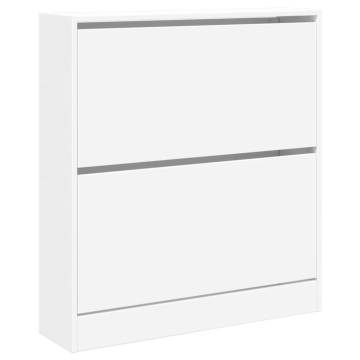 Shoe Cabinet White 80x21x87.5 cm | Space-Saving Storage