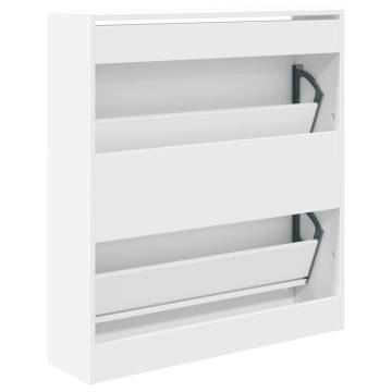 Shoe Cabinet White 80x21x87.5 cm | Space-Saving Storage