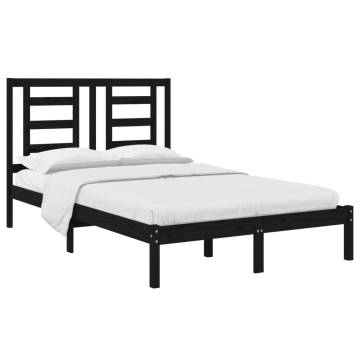 Black Solid Wood Pine Bed Frame 120x200 cm | HipoMarket