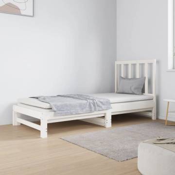 Pull-out Day Bed White Solid Pine 90x190 cm | Hipo Market