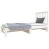 Pull-out Day Bed White Solid Pine 90x190 cm | Hipo Market