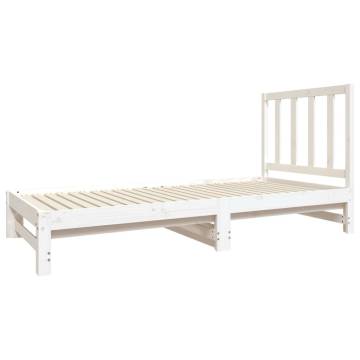 Pull-out Day Bed White Solid Pine 90x190 cm | Hipo Market