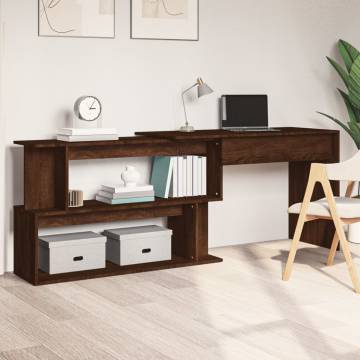 Corner Desk Brown Oak - Stylish & Functional | Hipomarket