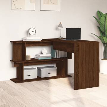 Corner Desk Brown Oak - Stylish & Functional | Hipomarket