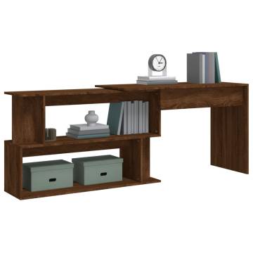 Corner Desk Brown Oak - Stylish & Functional | Hipomarket