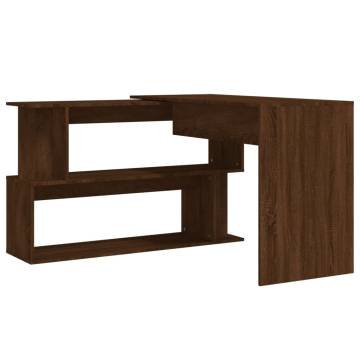 Corner Desk Brown Oak - Stylish & Functional | Hipomarket