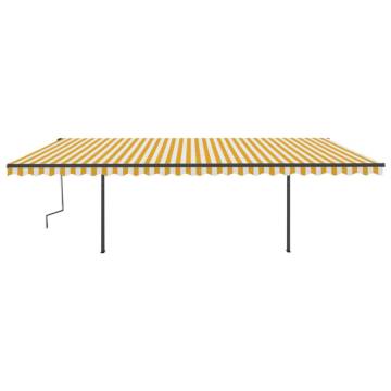 6x3 m Yellow & White Manual Retractable Awning | Hipomarket