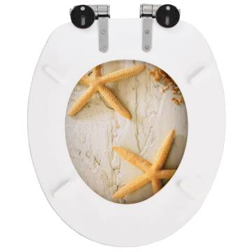 Stylish WC Toilet Seats 2 pcs with Soft Close Lids | Starfish Design