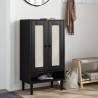 Shoe Cabinet SENJA Rattan Look Black 59.5x35x107 cm Solid Wood Colour black Quantity in Package 1 Number of Number of shelves 