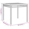 Garden Table Grey 80x80 cm - Poly Rattan & Acacia Wood