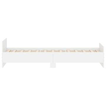 Bed Frame White 90x200 cm - Durable Engineered Wood