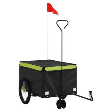 Durable Black and Green Bike Trailer - 30 kg Capacity