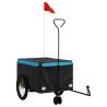 Bike Trailer Black & Blue - Durable 45 kg Iron Cargo Carrier