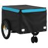 Bike Trailer Black & Blue - Durable 45 kg Iron Cargo Carrier